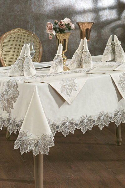 NAKIŞHAN طقم مفرش طاولة من سينار - كابتشينو 26 قطعة