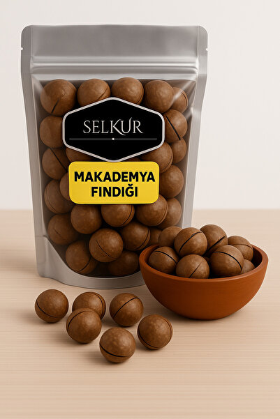 SELKUR Kabuklu Kavrulmuş Makademya Fındığı 500GR(AÇACAK APARATI İLE)