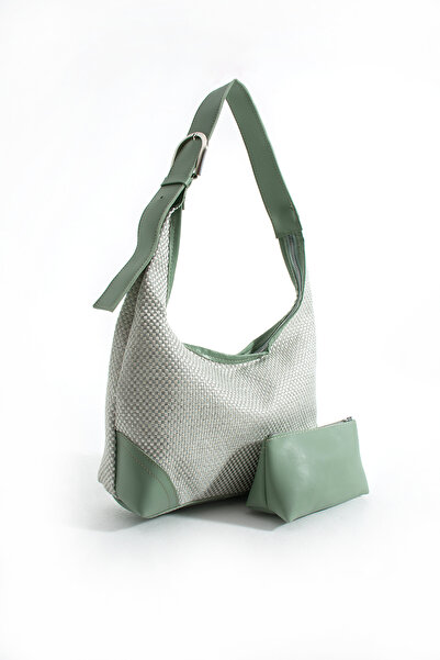 NBİBAGS Dore Hasır Örgülü Deri Sap Detaylı Ve Yavrulu Kadın Omuz Çantası