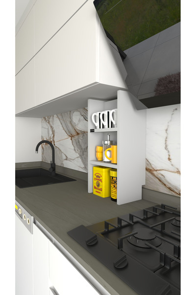 Tiklad Mutfak Doğalgaz Borusu Gizleme, Kapama, Mutfak Rafı yükseklik 57 cm