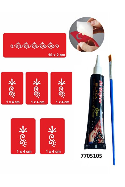 Airbrush Tattoo Zarif Parmak Şerit Hint Kınası Ile Geçici Dövme Yapma Seti