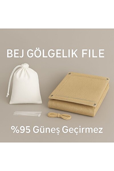 İKİZLER BRANDA 3x3 Üst Kumaşı Pvc Etrafı Bej Rengi Gölgelik File Seyyar Sök-Taklı Gazebo Çadır