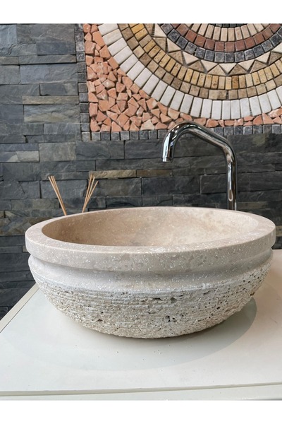 beta doğaltaş TRAVERTEN PATLATMA LAVABO