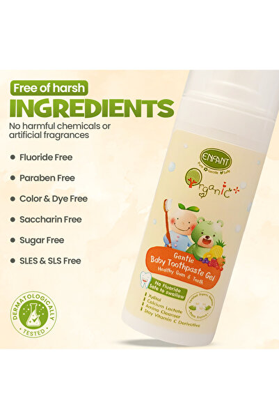 ENFANT EF Organic Plus Baby Toothpaste Gel Infant & Toddler Oral Care Organic Plus Gel 1 Year+ 30ML