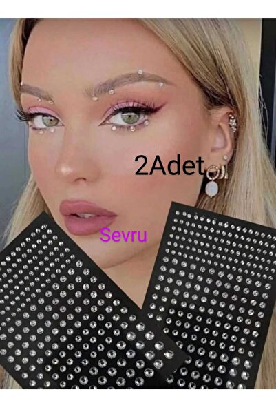 SEVRU Yüz Ve Vücut Taşı Stickers Tırnak Süs Makyaj Taşı Yapışkanlı Kristal Gü...