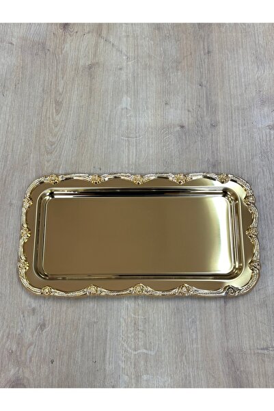 Turkco GOLD Baton Premium Çerçeve Servis Gold Sunum Tepsisi, Lüks Sunumluk, 1...