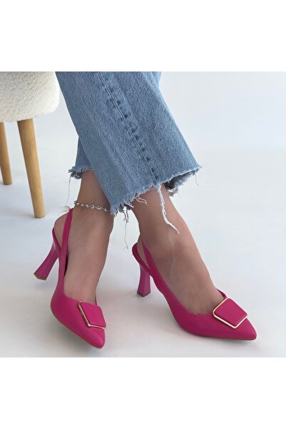 Mavrida Pıert Fuchsia Leather Heeled Shoes - Lisinya