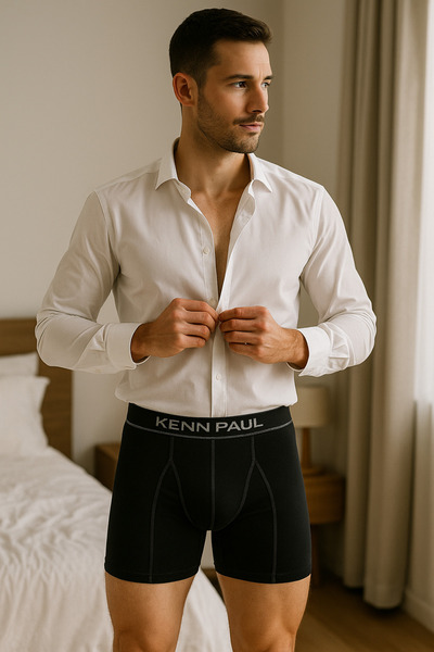 KENN PAUL Αθλητικό μπόξερ με μακριά πόδια από μπαμπού - Μαύρο, αναπνεύσιμο, άνετο