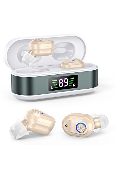 Choice Brown CIC Rechargeable Digital Display Hearing Aid Hearing Loss Elderly Adjustable Sound Amplifier P