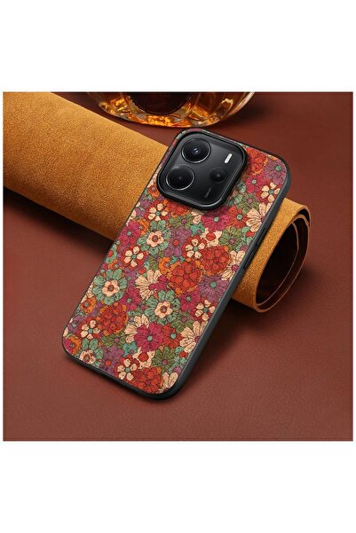 Zebana Xiaomi Redmi Note 14 5G Uyumlu Kılıf Zebana Vintage Kumaş Kılıf Desen 1