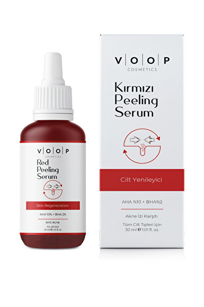 VOOP Red Peeling Serum 30 ml | Cilt Tonu Eşitleyici Ve Yenileyici | %10 Aha, %2 Bha
