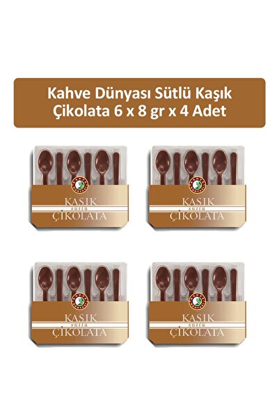 Kahve Dünyası Kahve Dünyası Sütlü Kaşık Çikolata 6 x 8 gr x 4 Adet
