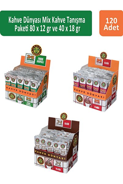 Kahve Dünyası Kahve Dünyası Mix Kahve Tanışma Paketi 80 x 12 gr x 2 Adet ve 4...