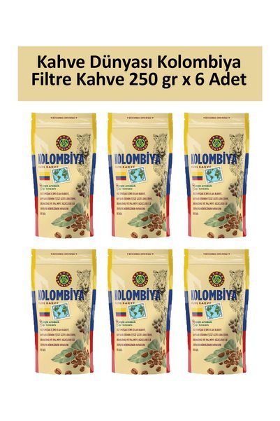 Kahve Dünyası Kolombiya Filtre Kahve 250 gr x 6 Adet
