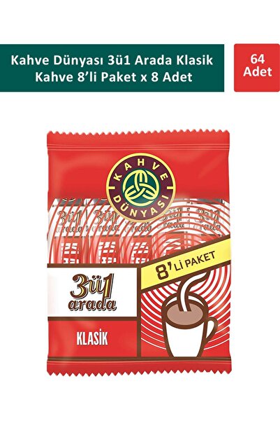 Kahve Dünyası Kahve Dünyası 3ü1 Arada Klasik Kahve 8 x 18 gr x 8 Adet