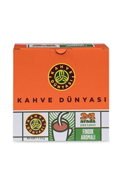 Kahve Dünyası Kahve Dünyası 2si1 Arada Fındık Aromalı Kahve 40 x 12 gr x 8 Adet