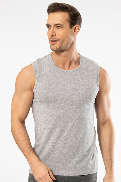 Cacharel 1303 Gray Melange Men's Sports Crew Neck Undershirt