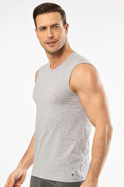Cacharel 1303 Gray Melange Men's Sports Crew Neck Undershirt