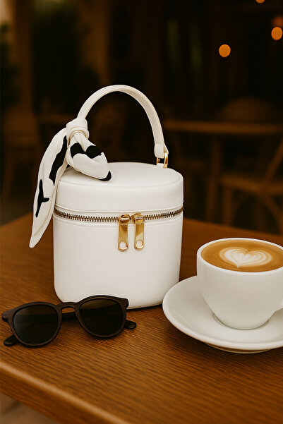 NOTHING Women's White Box Cross Strap Hand and Shoulder Bag Reborn