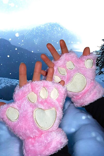 TAKIŞTIR Рожеві рукавички з фігурним візерунком