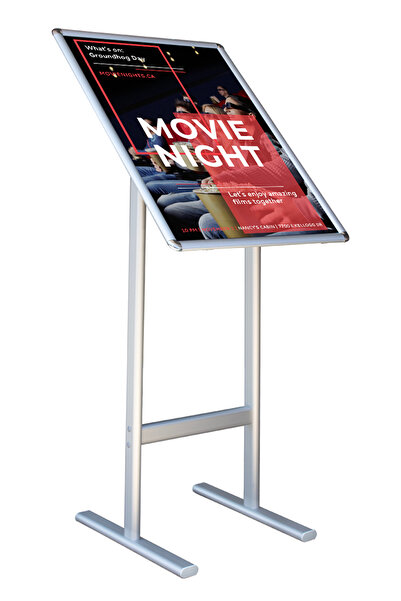 DESMARK A2(42x59.4) Eloksal Gri T Ayaklı Menü ve Reklam Panosu Ayaklı Poster ...