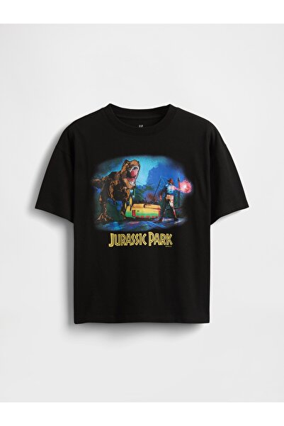 GAP Erkek Çocuk Siyah Heavyweight Organik Pamuk Grafik T-Shirt