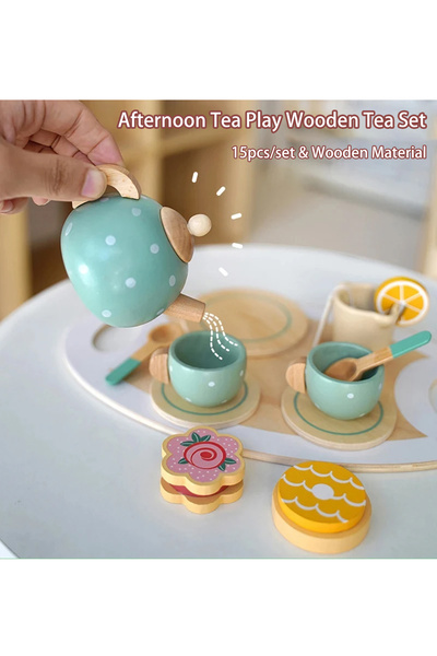 Choice طقم شاي للأطفال طقم شاي خشبي منزل لعب تظاهري صنع الشاي اللعب بإبريق ال...