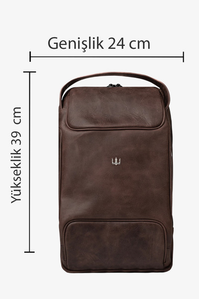 Getto Deri Grain Genuine Leather Backpack