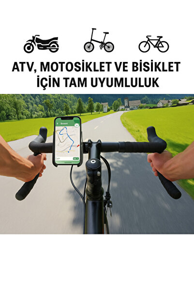 Qozie Alüminyum Alaşım Gidon/Ayna Motosiklet Telefon Tutucu