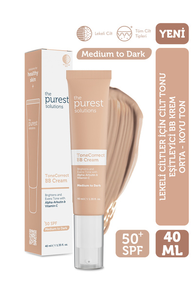 The Purest Solutions Lekeli Ciltler İçin Cilt Tonu Eşitleyici BB Krem ,SPF 50...