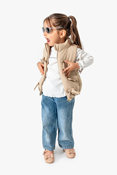 Jikko Baby 3-Piece Baby Girl Set with Bow and Inflatable Vest 9072