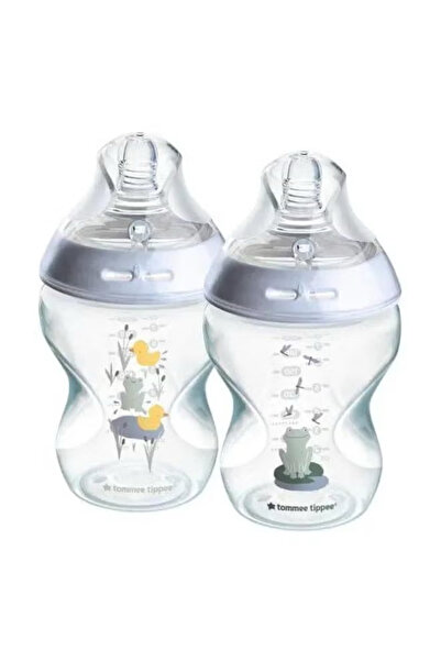 tommee tippee زجاجات أطفال ناتشورال ستارت، 260 مل، عبوة من قطعتين بألوان ورسومات مختلفة