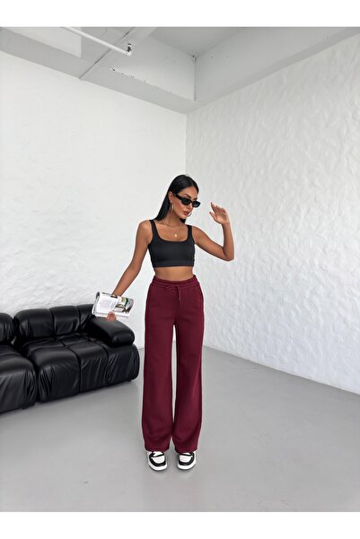 veres Sorane Bordo Χειμερινά Παντελόνια με Fleece εσωτερικά