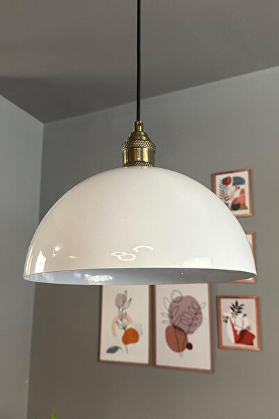 Bamyum Yimpi Beyaz Avize Tekli Sarkıt Salon Mutfak Kuaför Cafe Lamba Dekoratif Aydınlatma Pastane