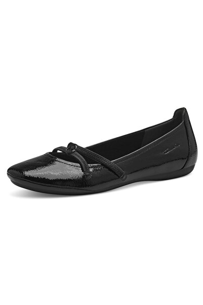 Tamaris Damen Klassische Ballerina 1-22110-42 Schwarz 001 Black Kunstleder