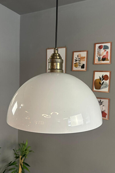 Bamyum Yimpi Beyaz Avize Tekli Sarkıt Eskitme Lale Başlık Salon Mutfak Kuaför Cafe Dekoratif Aydınlatma