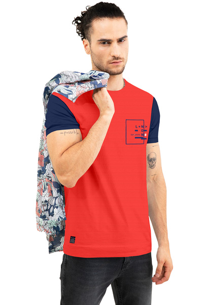 COLOR HUNT Stretch Cotton Mens Crew Neck T- Shirt with Treding Prints