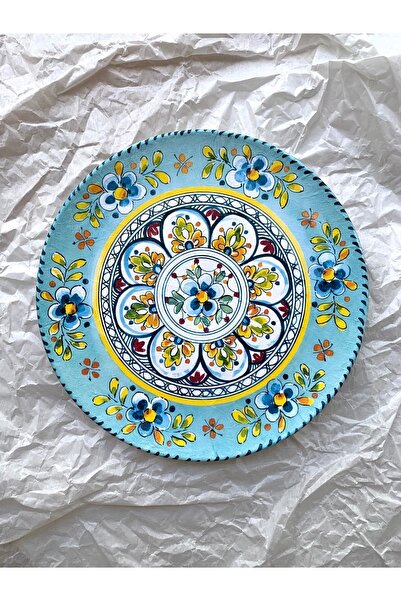 unique florya Dekoratif Duvar Tabağı Mutfak Bahçe Balkon Süsü Desenli Çiçekli...