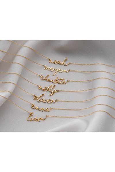 Papatya Silver 925 ayar papatya silver zirkon taşlı imza isimli kolye<rose,gold,rodaj>
