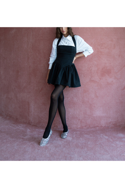 SOCIETA Siyah Vücuda oturan boyundan askılı mini elbise 94600