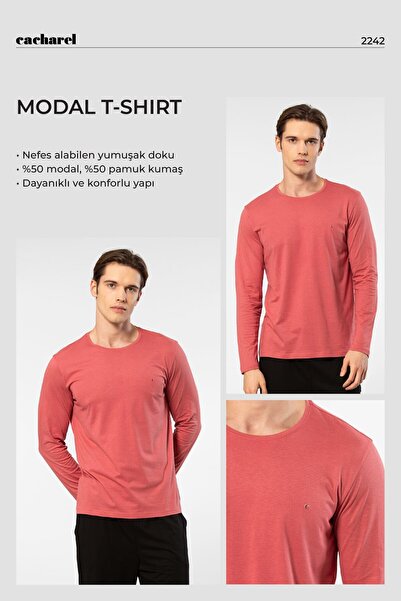 Cacharel Ανδρικό μπλουζάκι Modal Cotton Crew Neck 2242/Coral
