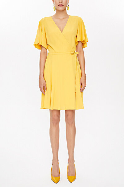 SOCIETA Sarı Anvelop mini elbise 93225