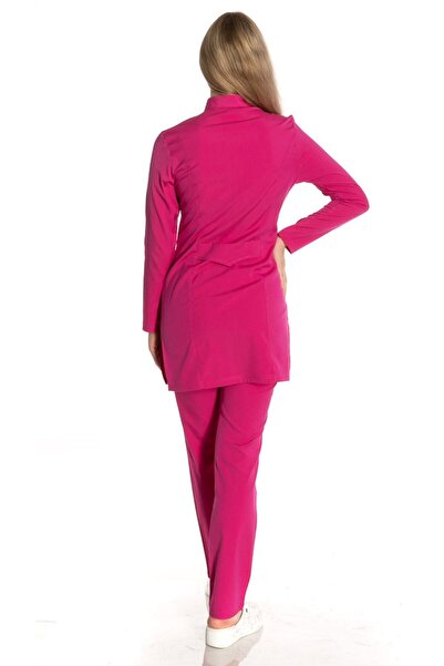 TIPMOD Likralı Fujya Tunik Tesettür Takım Hemşire Forması