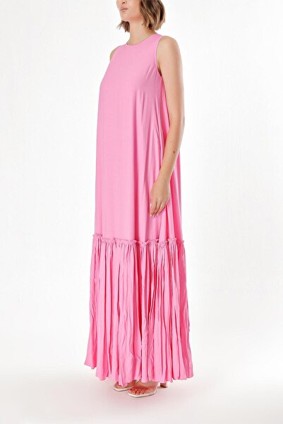 SOCIETA Pink Skirt gathered sleeveless dress 93745