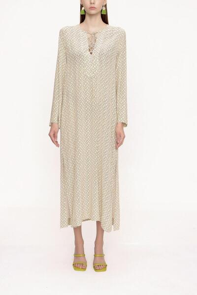 SOCIETA Sarı Bagcık detaylı elbise 94035