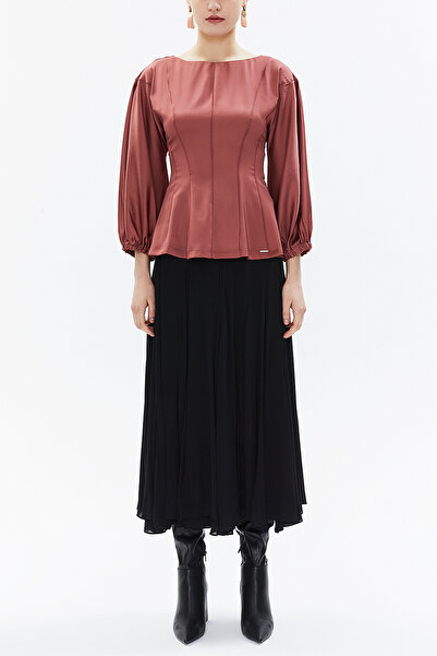 SOCIETA Tarçın Balon kol beli oturtmalı bluz 19810