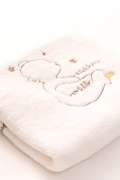 MAHFEL 100% Double Layer Fleece 1St Class Baby & Kids Blanket Ecru