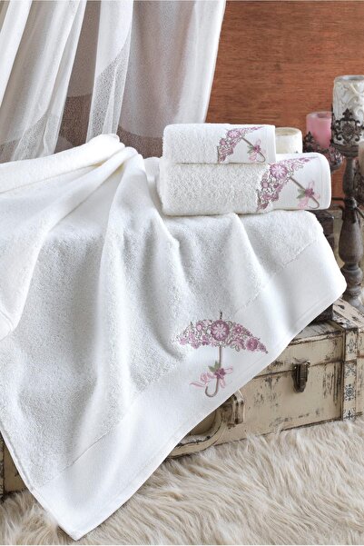 Ellia Soft طقم مناشف فيكتوري مكون من 3 قطع، 100% قطن، طقم حمام تركي فاخر في ع...