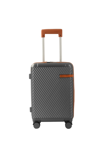Quasar & Co. Troler cabina 56x38x23cm, bagaj de mana,troller cu cifru,geamantan cu 4 roti duble,valiza ABS, Gri