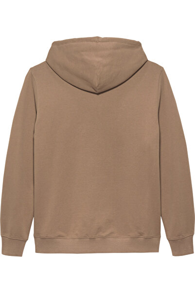 Tommy Hilfiger Erkek Marka Logolu Kapüşonlu Şık Görünüşlü Bej Sweatshirt DM0DM22092 AFE